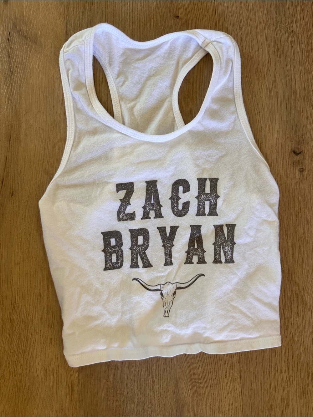 Zach Bryan White Graphic Crop Tank Top - Women's